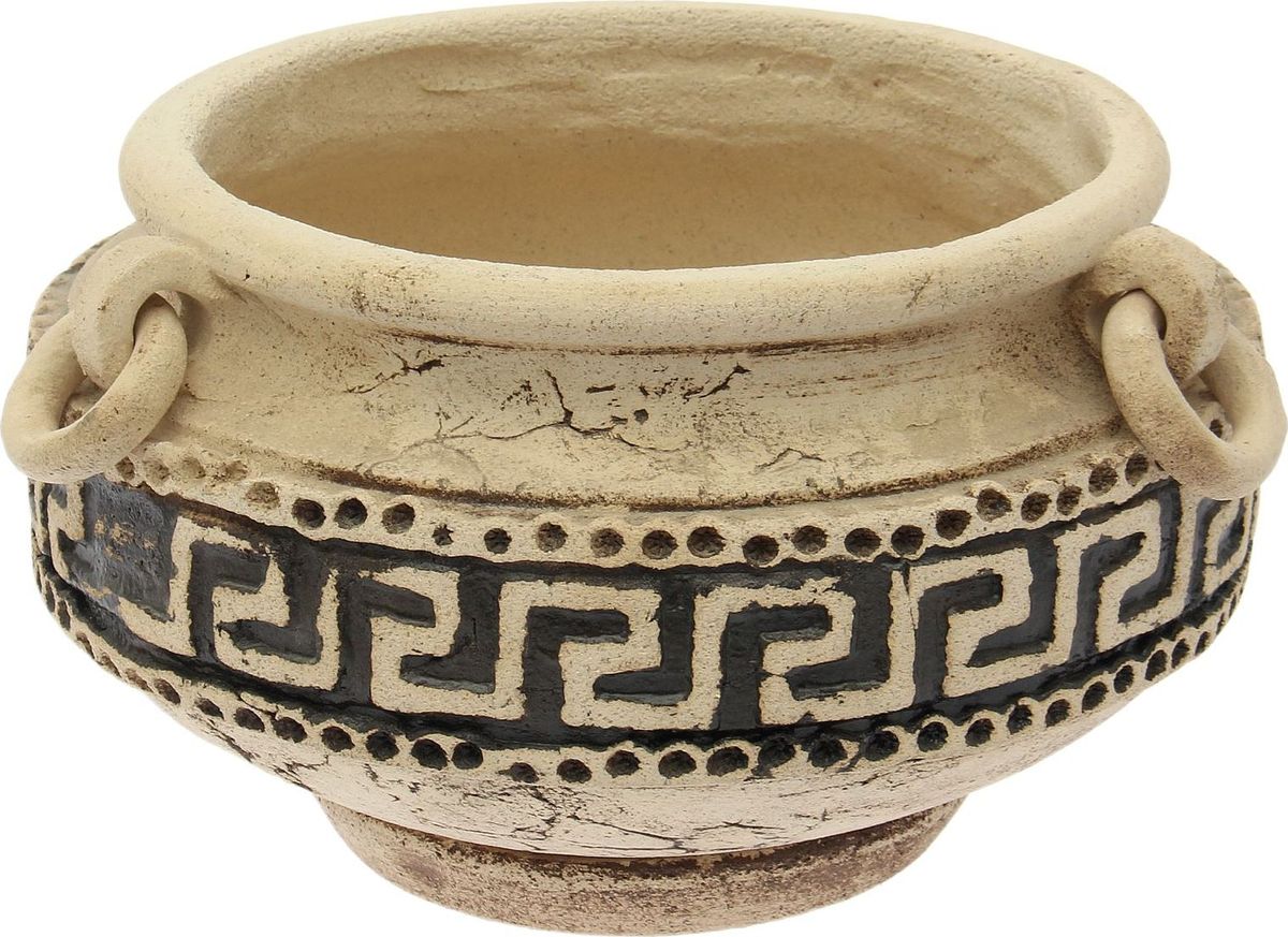 Plato decorativo de barro cocido con motivos mediterráneos